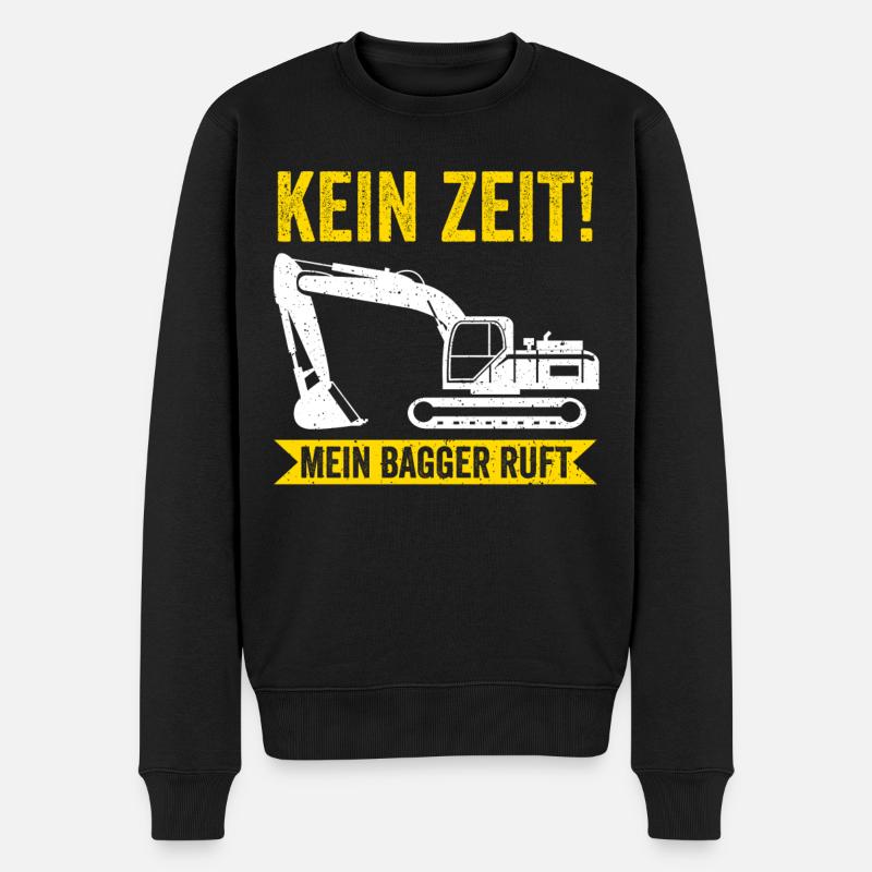 Bagger Bauarbeiter Baggerfahrer - Männer Premium Bio Pullover - Schwarz