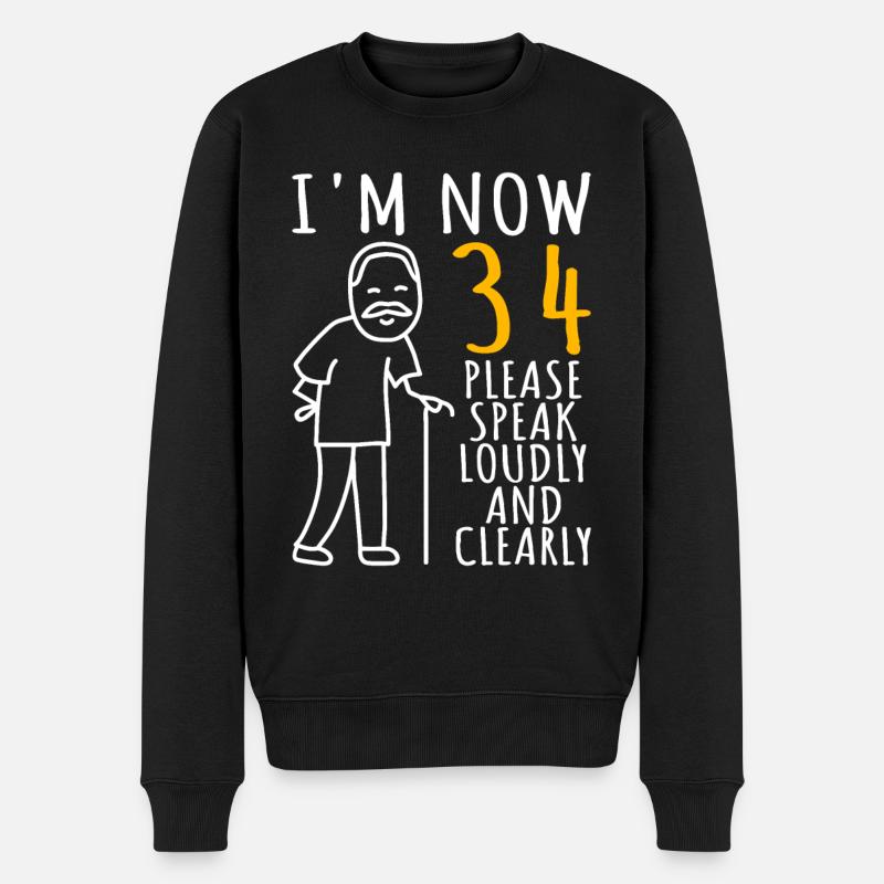 34 ans 34 j’ai maintenant 34 ans - Pull Premium bio Homme - noir