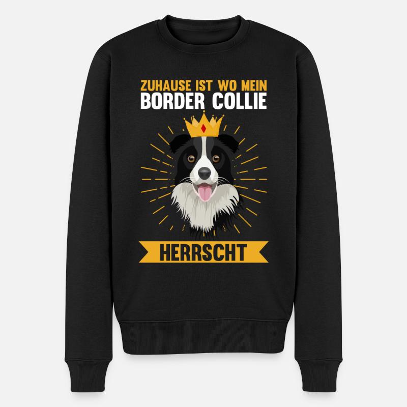 Border Collie - Männer Premium Bio Pullover - Schwarz