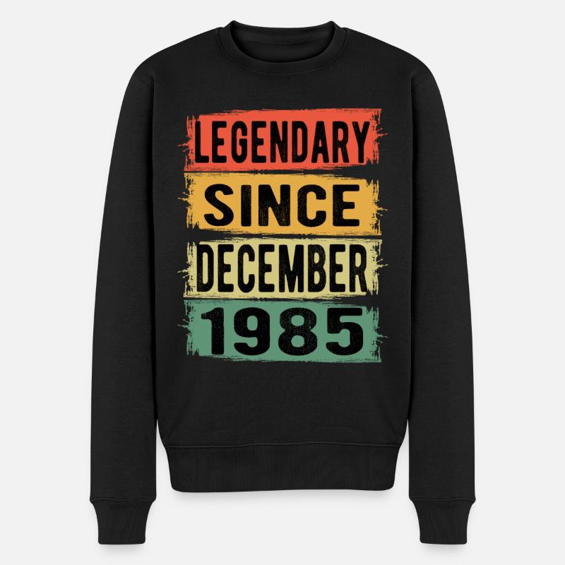 Anniversaire Rétro décembre 1985 - Pull Premium bio Homme - noir
