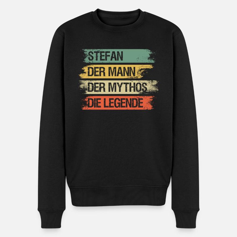 Stefan Mann Mythos Legende - Männer Premium Bio Pullover - Schwarz