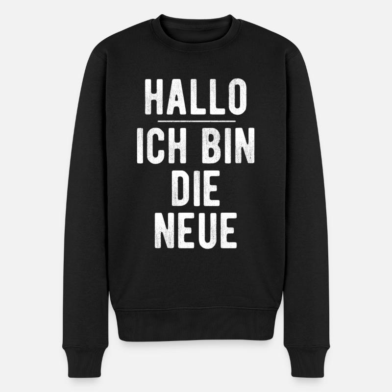 Neuer Job erster Arbeitstag Vorstellung Arbeit - Männer Premium Bio Pullover - Schwarz