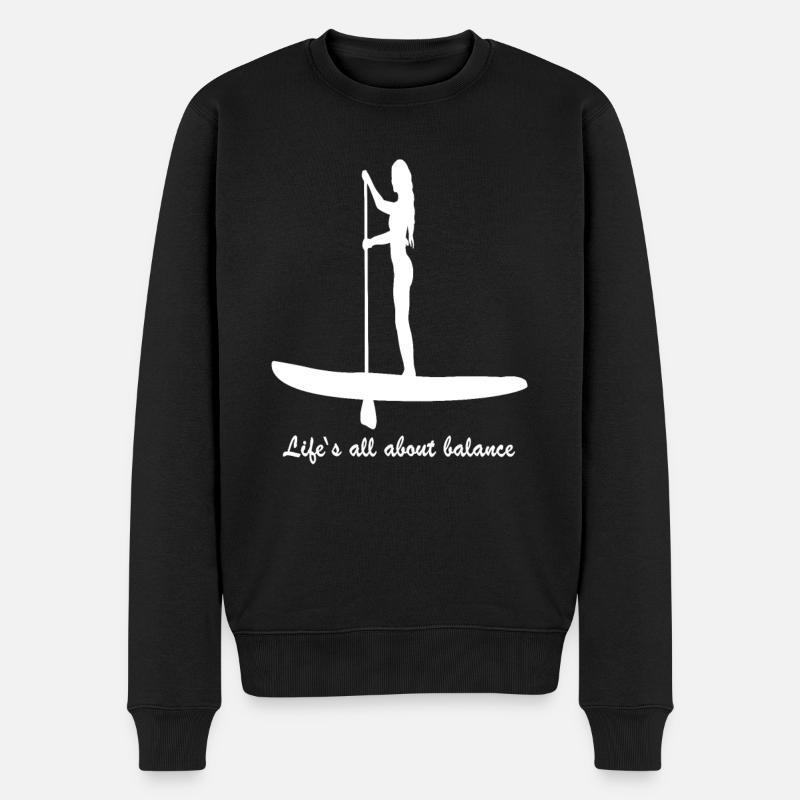 Stand Up Paddle - SUP Girl - Männer Premium Bio Pullover - Schwarz