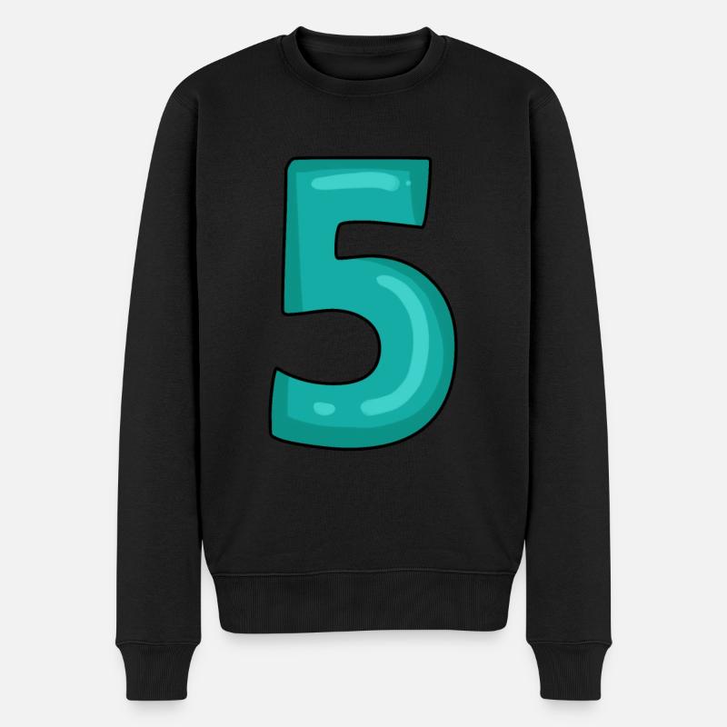 5 - Männer Premium Bio Pullover - Schwarz