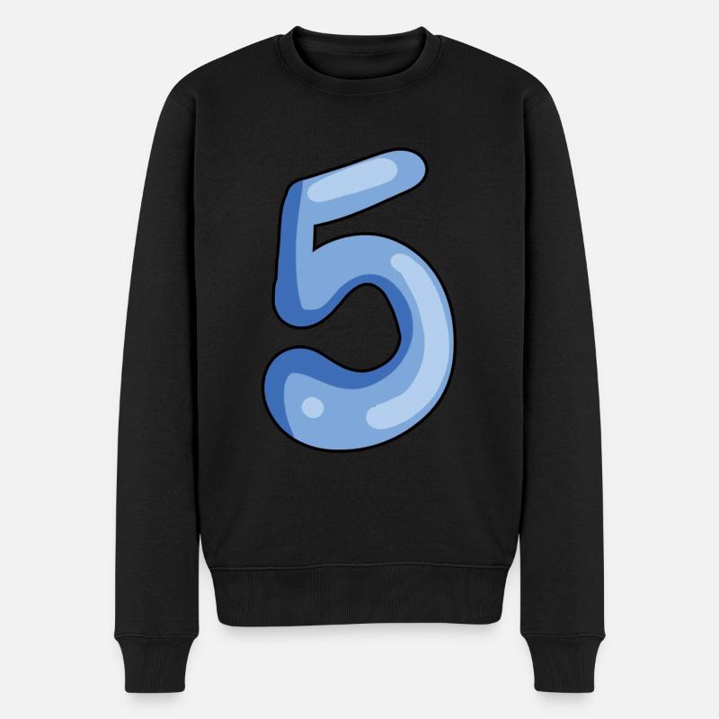 5 - Männer Premium Bio Pullover - Schwarz