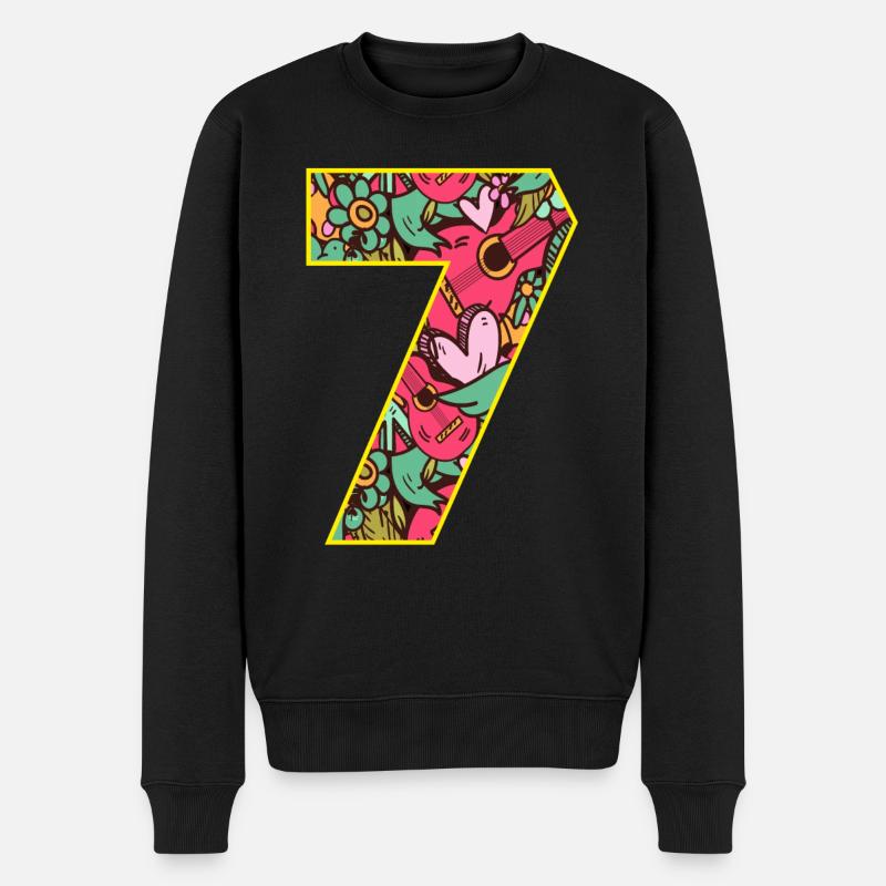 Nombre 7 fleurs - Pull Premium bio Homme - noir