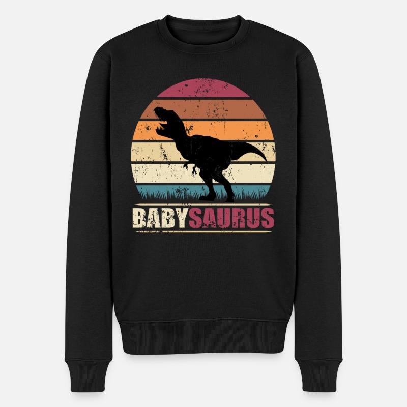 BabySaurus Dinosaure Bébé Dino Cadeau de naissance - Pull Premium bio Homme - noir
