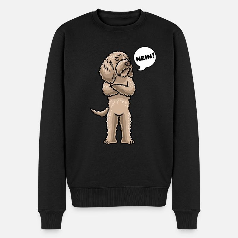 Sturer Labradoodle Hund - Männer Premium Bio Pullover - Schwarz