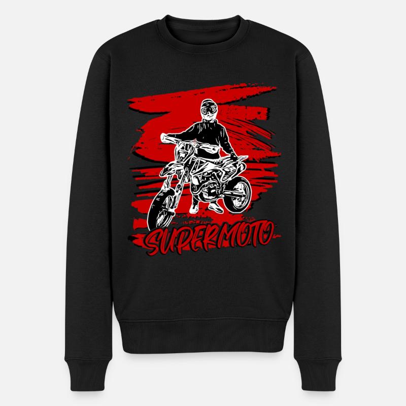 Supermoto / Supermotard / Supermoto Wheelie - Männer Premium Bio Pullover - Schwarz