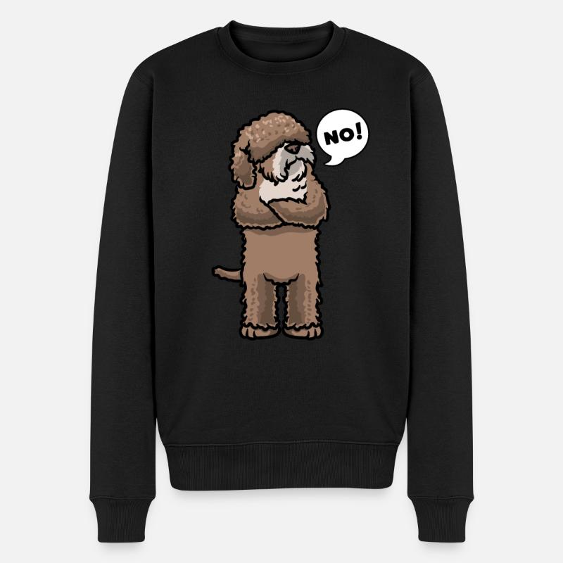 Spanischer Wasserhund Hund - Männer Premium Bio Pullover - Schwarz