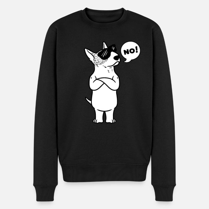 Têtu Miniature Chien Bullterrier - Pull Premium bio Homme - noir