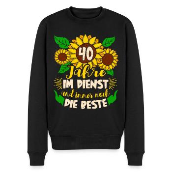 40 Jähriges Dienstjubiläum Firmenjubiläum - Männer Premium Bio Pullover - Schwarz - Vorne - Nico (187cm)