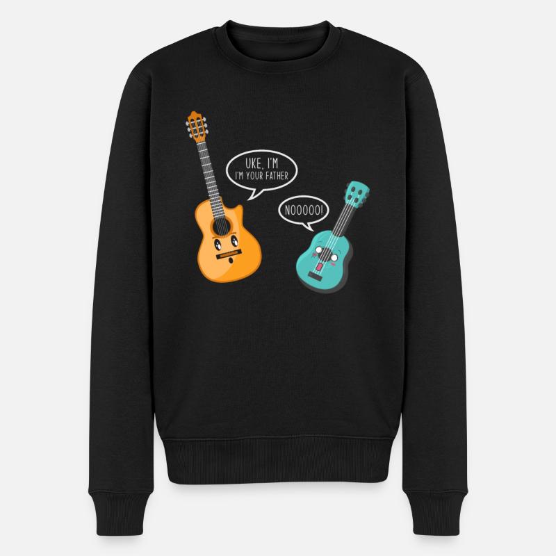 Gitarre Ukulele Vater - Männer Premium Bio Pullover - Schwarz