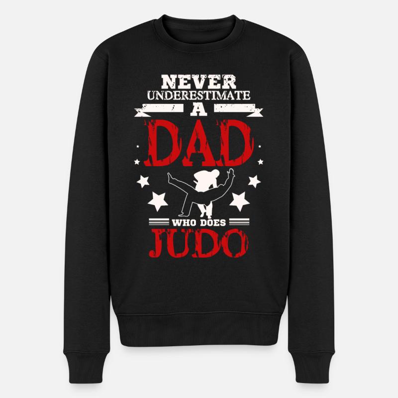 Judo Dad - Männer Premium Bio Pullover - Schwarz