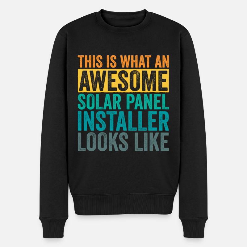 Solarmodul-Installateur - Männer Premium Bio Pullover - Schwarz