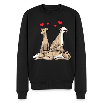 Galgo Español Hund Spanischer Windhund - Männer Premium Bio Pullover - Schwarz - Vorne - Nico (187cm)