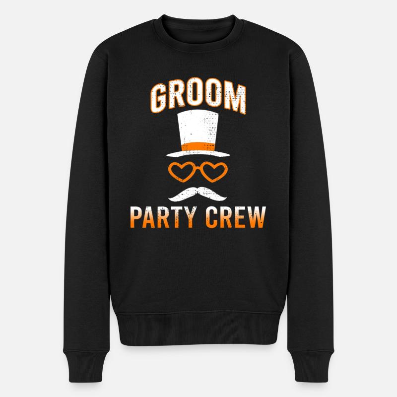 Bräutigam Party Crew - Männer Premium Bio Pullover - Schwarz