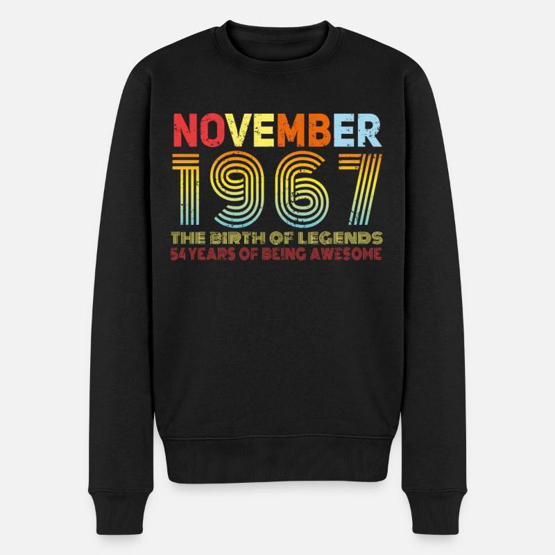 1967 Im November Vintage Geschenk - Männer Premium Bio Pullover - Schwarz