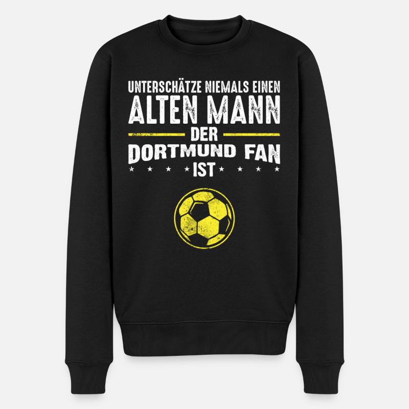 Dortmund Fan Dortmunder Fußball - Männer Premium Bio Pullover - Schwarz
