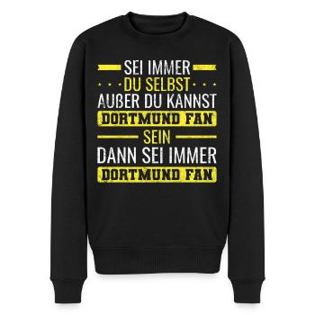 Dortmund | Dortmund Fan Fußball Fanartikel - Männer Premium Bio Pullover - Schwarz - Vorne - Nico (187cm)