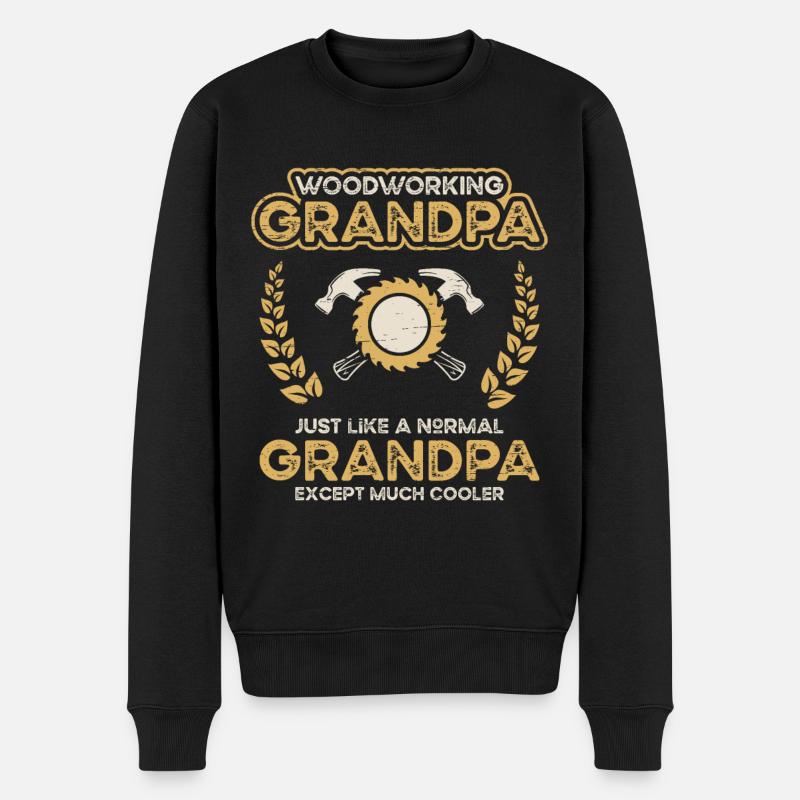 Holzbearbeitung Holzbearbeitung Opa Opa Opa - Männer Premium Bio Pullover - Schwarz