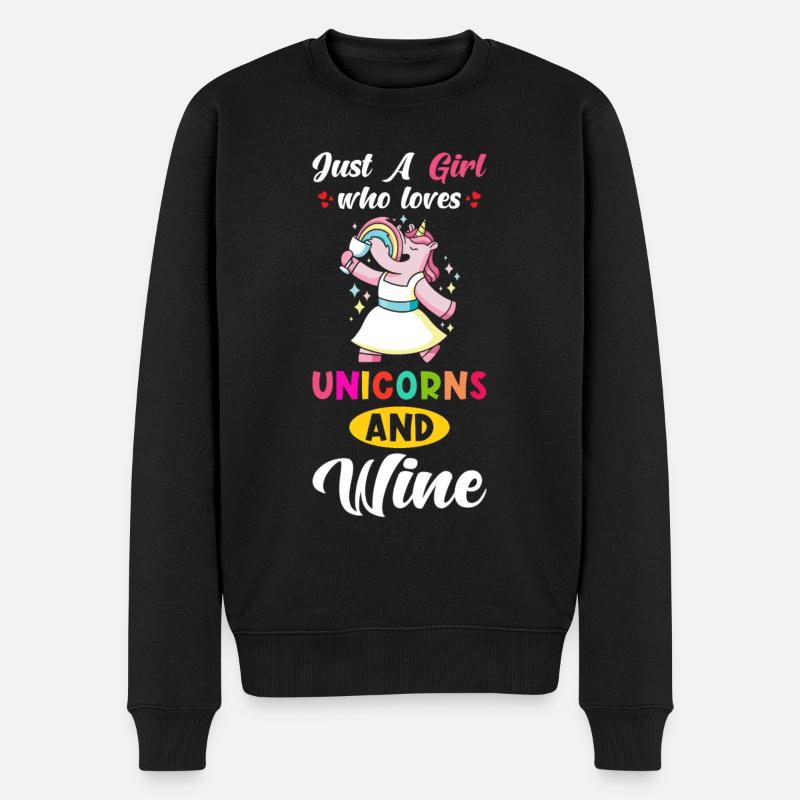 Wein lustig - Männer Premium Bio Pullover - Schwarz
