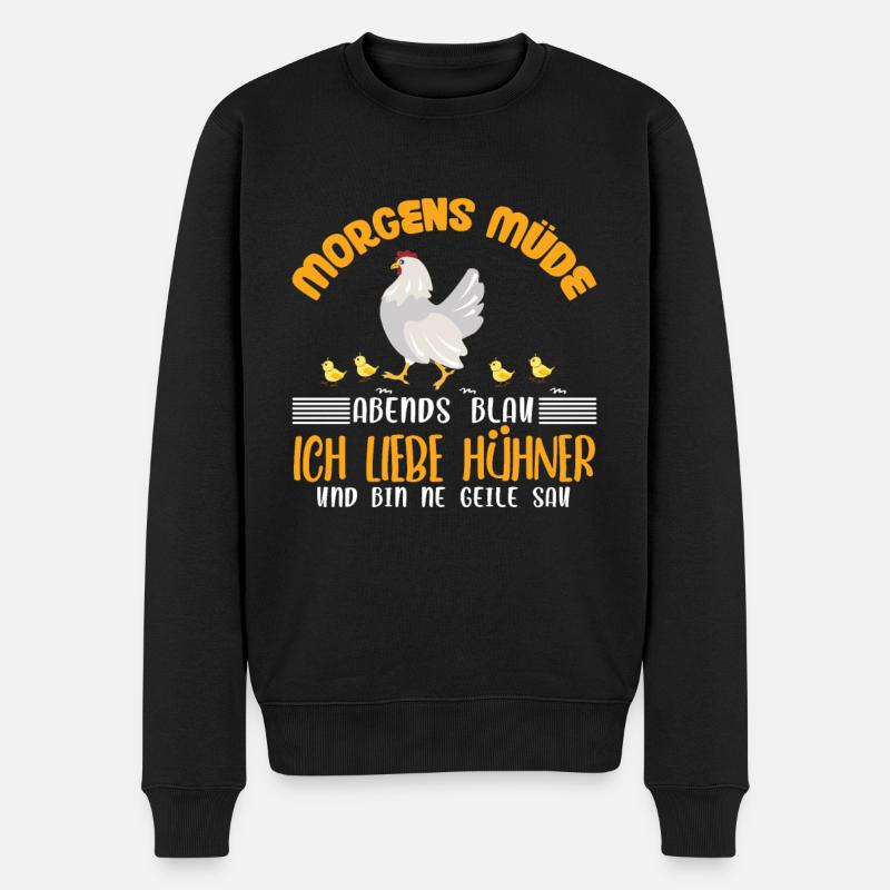 Hühnerflüsterer Huhn Hühnerhalter Hühner - Männer Premium Bio Pullover - Schwarz