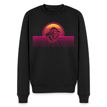 Mushroom Vaporwave - Männer Premium Bio Pullover - Schwarz - Vorne - Nico (187cm)