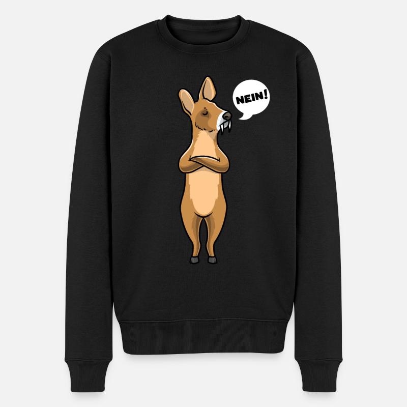 Wasserreh lustige Tiere - Männer Premium Bio Pullover - Schwarz