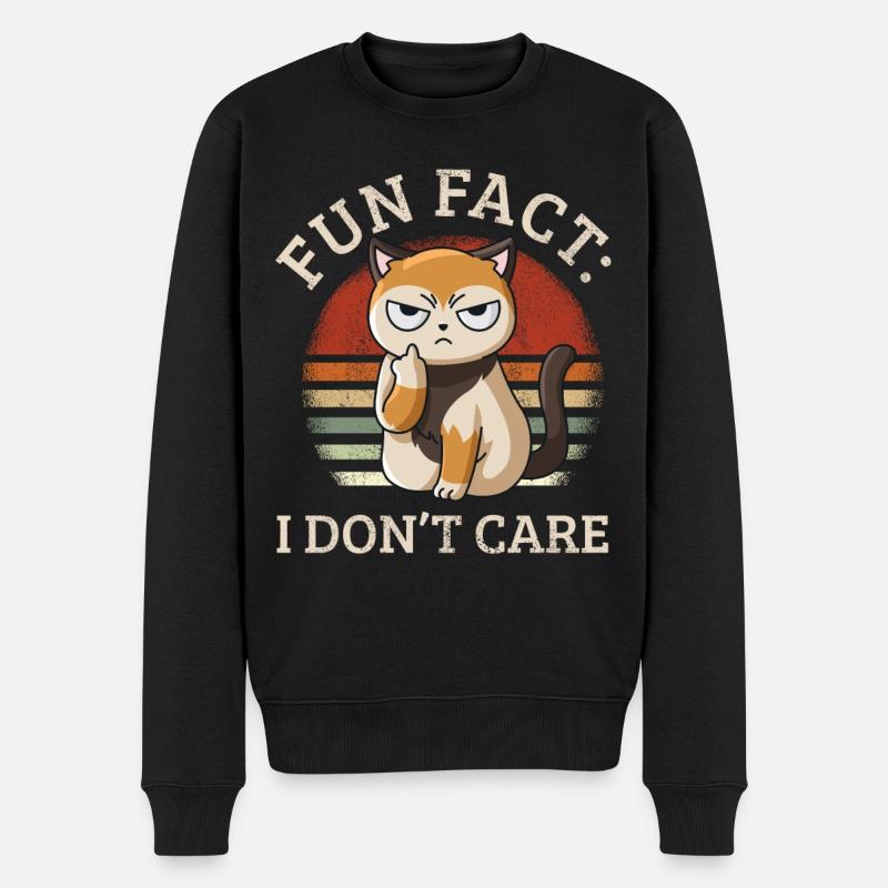 Fun Fact I Dont Care Funny fact i don't care tee - Männer Premium Bio Pullover - Schwarz