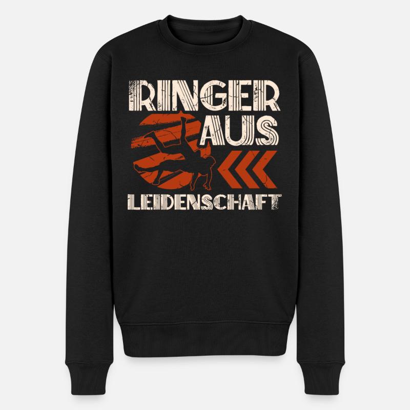 Ringen Ringer aus Leidenschaft - Männer Premium Bio Pullover - Schwarz