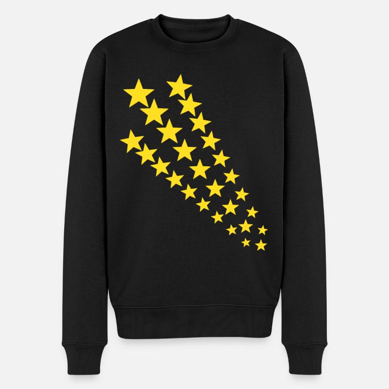 Trendige Sterne - Männer Premium Bio Pullover - Schwarz