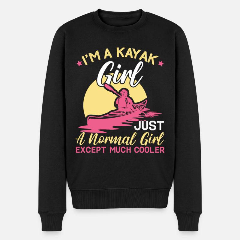 Kajak Kanu Kajak Ich bin ein Kajak Mädchen - Männer Premium Bio Pullover - Schwarz