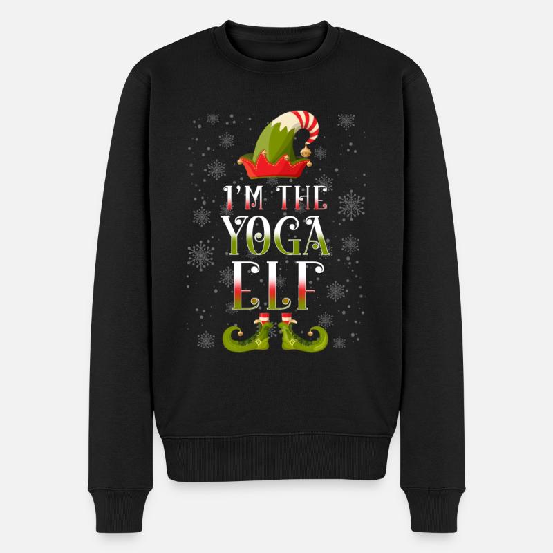 Yoga Elf Cadeau de Noël - Pull Premium bio Homme - noir