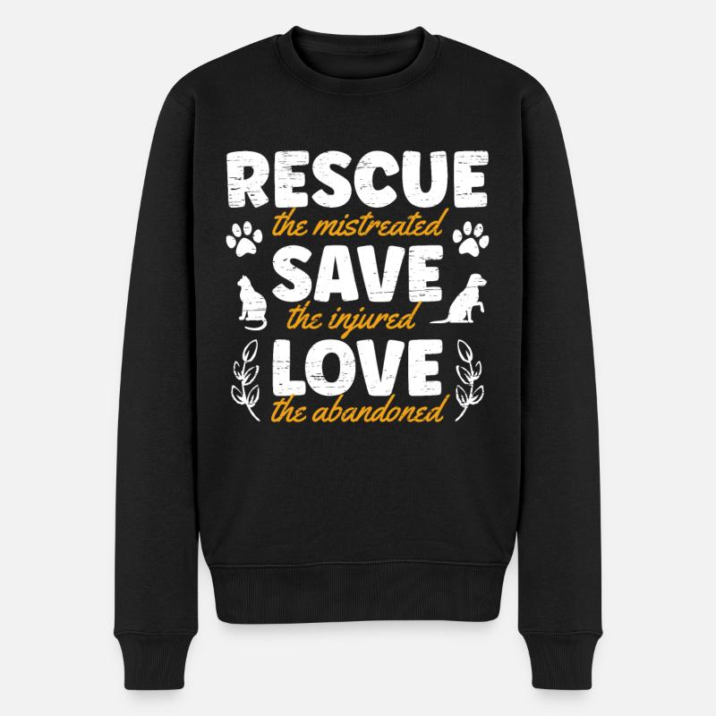Hunderettung Tierrettung Rettung Liebe retten - Männer Premium Bio Pullover - Schwarz