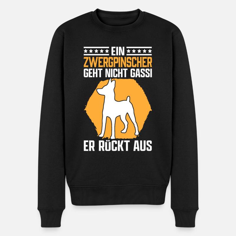 Zwergpinscher Gassi gehen Pinscher Rehpinscher - Männer Premium Bio Pullover - Schwarz