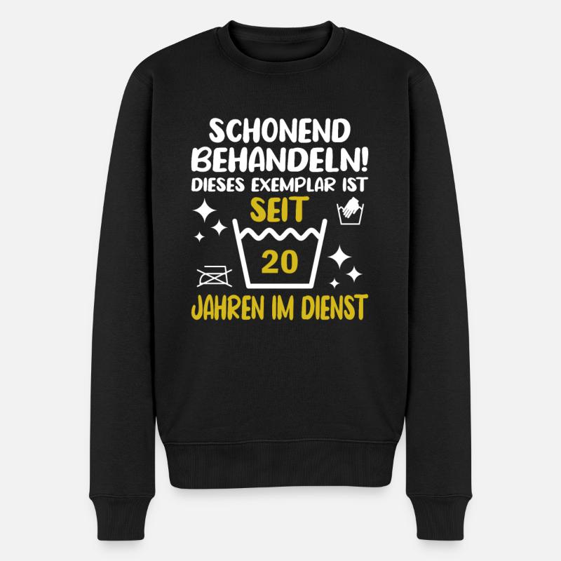 20 Jähriges Dienstjubiläum Firmenjubiläum - Männer Premium Bio Pullover - Schwarz