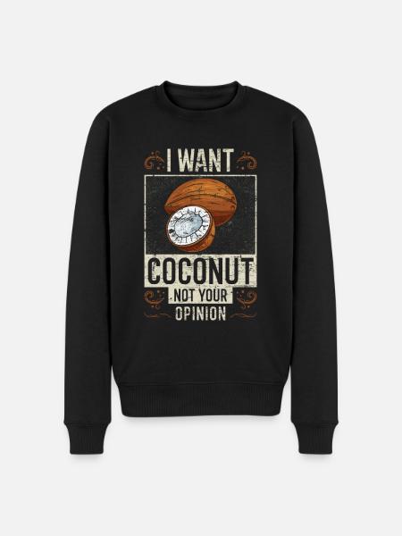Coconut saying funny - Men's Premium Organic Jumper - black