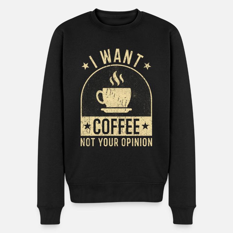 Kaffee Spruch lustig Kaffee Geschenke - Männer Premium Bio Pullover - Schwarz