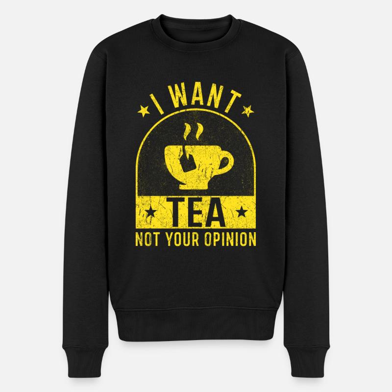 Teeliebhaber Tee Geschenke Tee Spruch - Männer Premium Bio Pullover - Schwarz