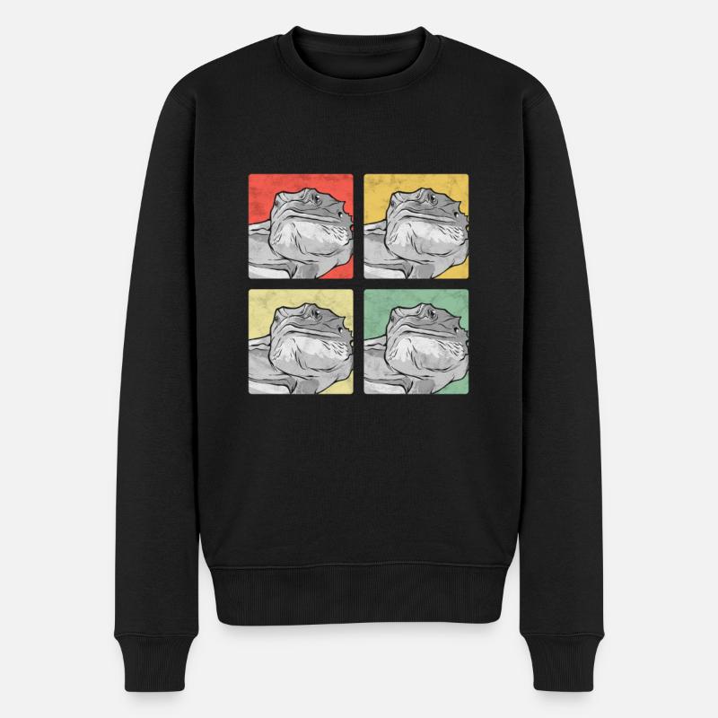 Bartagame Vintage Terraristik Geschenk Agamen - Männer Premium Bio Pullover - Schwarz