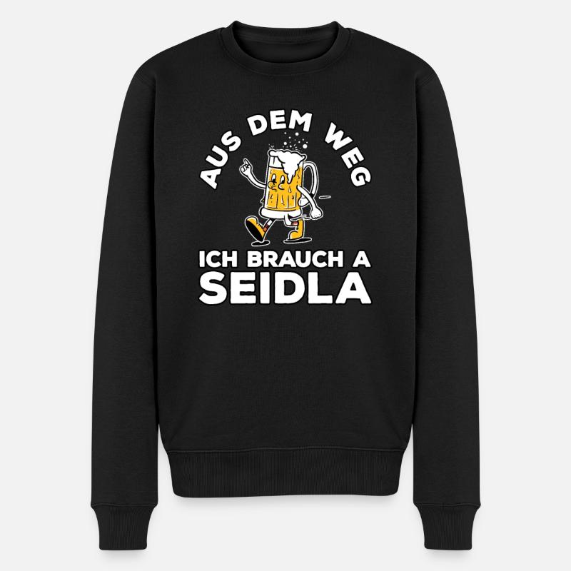 Franken Seidla Halbe Fränkisches Bier - Männer Premium Bio Pullover - Schwarz
