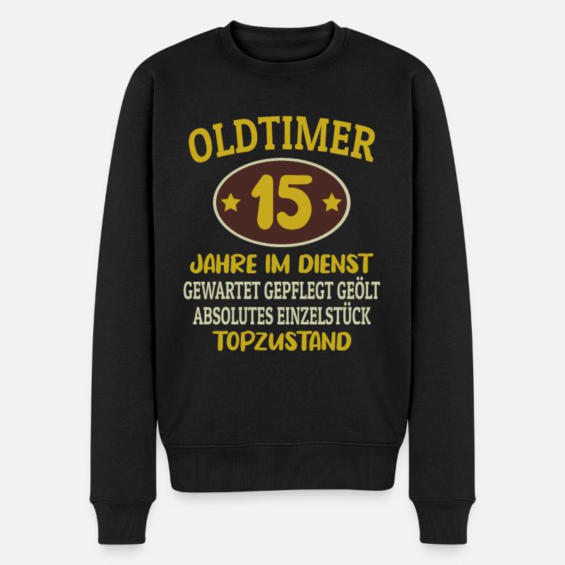 15 Jähriges Dienstjubiläum Firmenjubiläum Geschenk - Männer Premium Bio Pullover - Schwarz