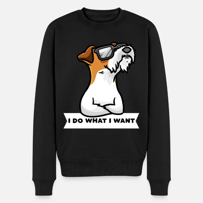 Chien têtu Fox Terrier Wirehair - Pull Premium bio Homme - noir