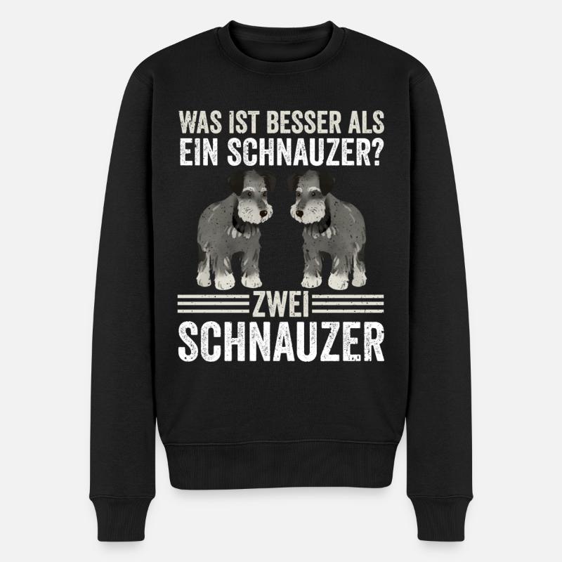 Zwei Schnauzer Hund Schnauzer - Männer Premium Bio Pullover - Schwarz