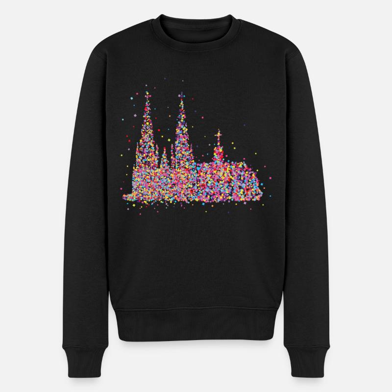 Kölner Dom Karneval Fasching Konfetti Geschenk - Männer Premium Bio Pullover - Schwarz