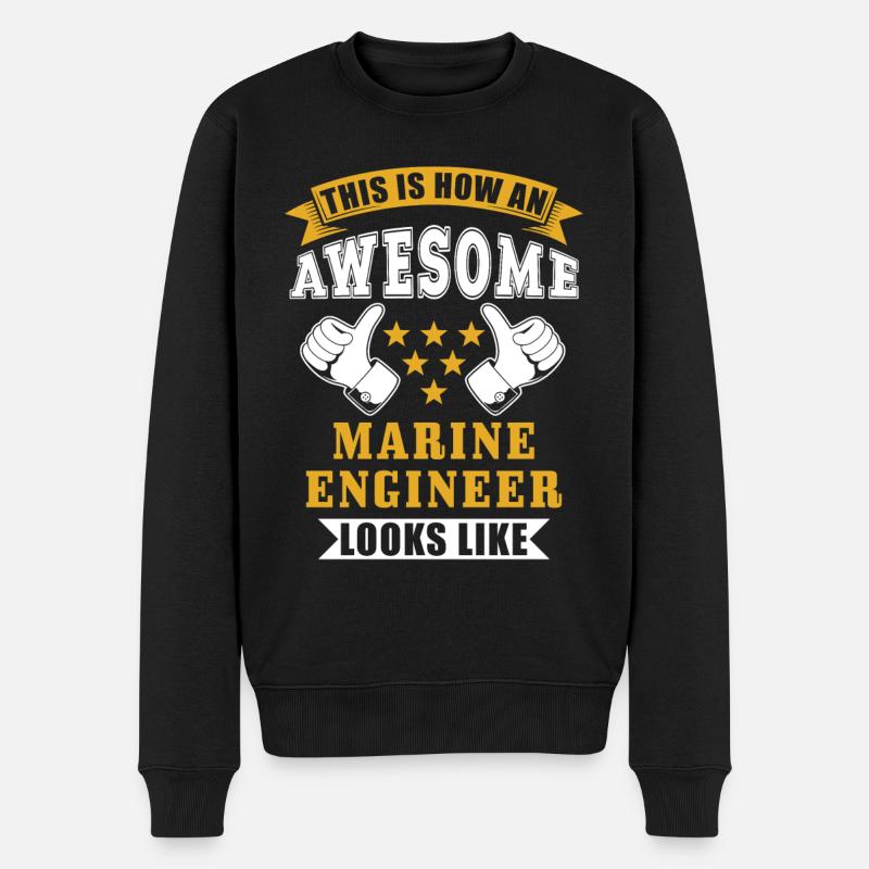 Schiffsingenieur Geschenk - Männer Premium Bio Pullover - Schwarz