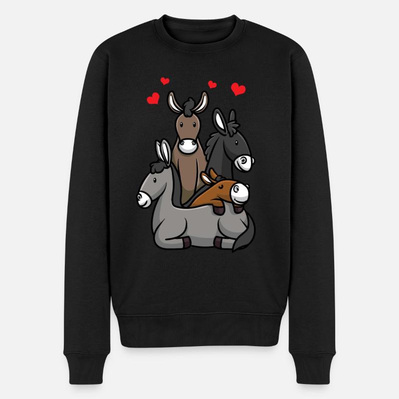 Hausel Âne - Pull Premium bio Homme - noir