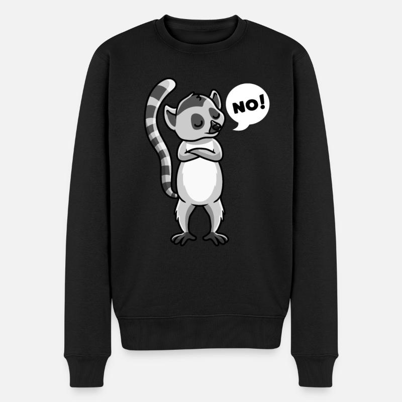 Katta Lemur Primat - Männer Premium Bio Pullover - Schwarz
