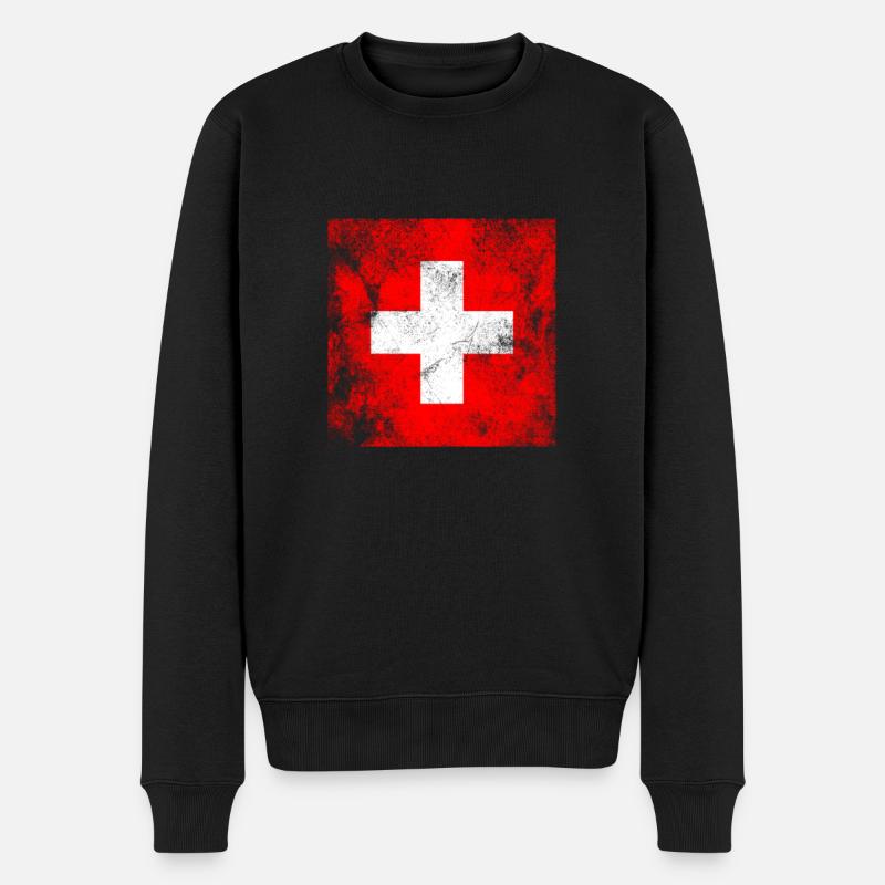Drapeau de la Suisse - Pull Premium bio Homme - noir